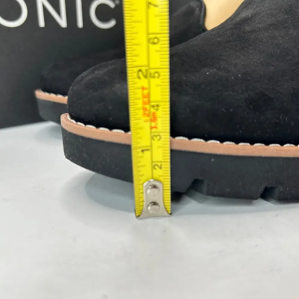 Vionic Willa Wedge Loafers Suede Slip On Black Women's 9 NWB Career Minimalist